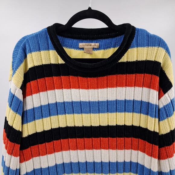 Mountain Lake Sweater Plus 3X Stripe Ribbed Knit Long Sleeve Pullover Multicolor - Picture 3 of 6